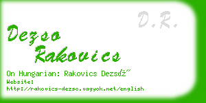 dezso rakovics business card